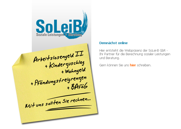 SoLei-B GbR demn&auml;chst online.